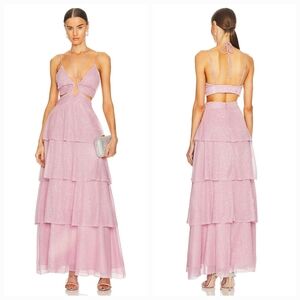 Line & Dot Pink Maxi Dress